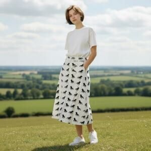 Side Saddle Horse Print A-Line Skirt, Medium